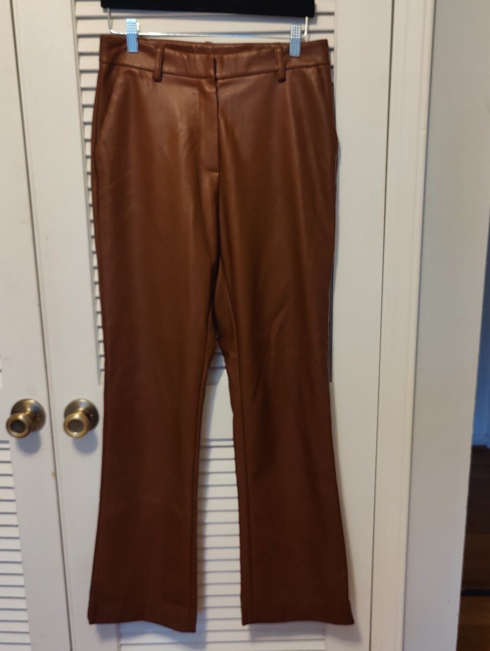 Steve Madden Brown Faux Leather Bootcut Pants